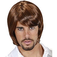 Widmann Men's retro brown wig - Wig