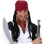 Widmann Pirate scarf with dreadlocks and beads - Wig
