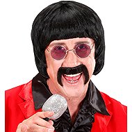 Widmann Men's short black wig with moustache and glasses - Wig