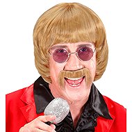Widmann Men's short blond wig with moustache and glasses - Wig