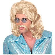 Widmann Men's retro blonde wig with moustache - Wig