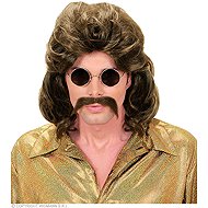 Widmann Men's retro brown wig with moustache - Wig