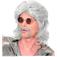Widmann Men's retro grey wig with moustache - Wig