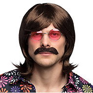 Boland Brown men's wig with moustache retro - Wig