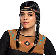 Boland Indian wig with ponytails and headband - Wig