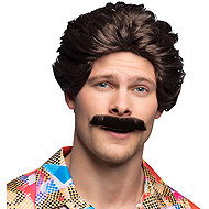 Boland Brown Men's Vance Wig with Moustache - Wig