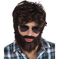Boland Wig with beard brown retro - Wig
