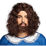 Boland Men's brown musketeer wig with beard - Wig