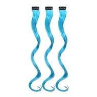 FunCo Blue curly extension with clip 35 cm Blue curly extension 3 pcs - Wig