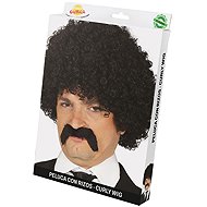 GUIRCA Men's black wig with black moustache - Wig