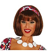 GUIRCA Brown mikado with pink headband - Wig