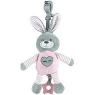 Pink rabbit with toy machine 25 cm - Pushchair Toy