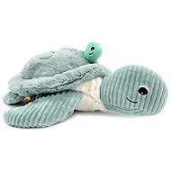 Les Déglingos Plush tortoise, large, mother and baby, mint - Soft Toy
