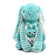 Les Déglingos Plush rabbit, mother and baby, blue - Soft Toy
