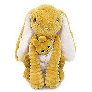 Les Déglingos Plush rabbit, mother and baby, mustard - Soft Toy