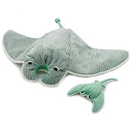 Les Déglingos Plush stingray, mother and baby, mint - Soft Toy