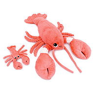 Les Déglingos Plush lobster, mom and baby, coral - Soft Toy