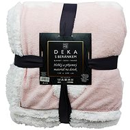 Home Elements Deka s beránkem, jacquard Srdce, růžová - Deka