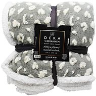 Home Elements Deka s beránkem, jacquard leopardí vzor, šedá - Blanket