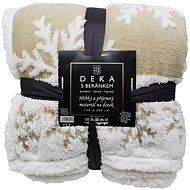 Home Elements Deka s beránkem, jacquard vzor vloček, béžová - Deka