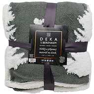 Home Elements Blanket with lamb, jacquard winter patterns, grey - Blanket