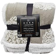 Home Elements Deka s beránkem, jacquard vzor Květiny, světle šedá - Blanket