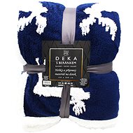 Home Elements Blanket with lamb, jacquard pattern Los, dark blue - Blanket
