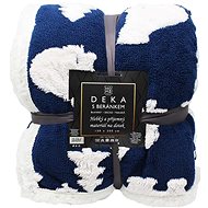 Home Elements Deka s beránkem, jacquard vzor ledních mědvědů, modrobílá  - Deka