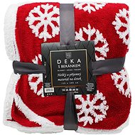 Home Elements Deka s beránkem, jacquard vzory Vločky, červená - Deka