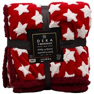 Home Elements Deka s beránkem, jacquard vzor Hvězdičky, červená - Deka