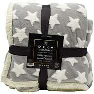 Home Elements Deka s beránkem, jacquard vzor Hvězdičky, šedá - Blanket