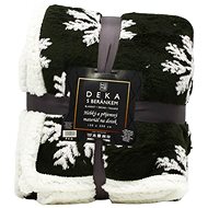 Home Elements Deka s beránkem, jacquard vzor Vločky, černá - Deka