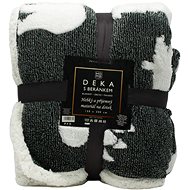 Home Elements Blanket with lamb, jacquard pattern Paws, grey and white - Blanket