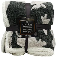 Home Elements Blanket with lamb, jacquard pattern Los, grey and white - Blanket