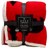 Home Elements Blanket with lamb, jacquard polar bear patterns, red - Blanket
