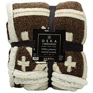 Home Elements Deka s beránkem, jacquard zimní vzor, hnědá - Deka