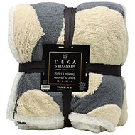 Home Elements Deka s beránkem, jacquard vzory Srdce, šedá - Deka