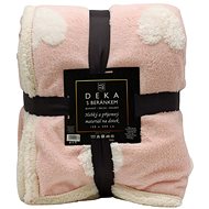 Home Elements Deka s beránkem, jacquard vzor Srdce, růžová - Deka