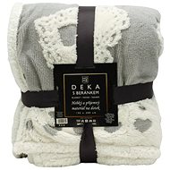 Home Elements Deka s beránkem, jacquard vzor Srdce, šedá - Blanket