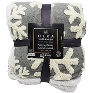 Home Elements Deka s beránkem, jacquard vzory Vločky, šedá - Deka