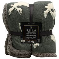 Home Elements Deka s beránkem, jacquard vzor Los, tmavě zelená - Deka