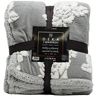 Home Elements Deka s beránkem, jacquard vzor Růže, šedá - Deka