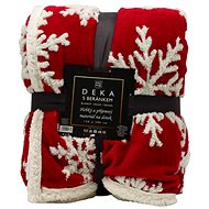 Home Elements Deka s beránkem, jacquard vzor Vločky, červená - Blanket