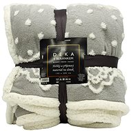Home Elements Deka s beránkem, jacquard vzor Puntíky,šedá - Blanket