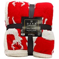 Home Elements Blanket with lamb, jacquard pattern Los, red - Blanket