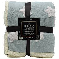 Home Elements Deka s beránkem, jacquard vzor hvězdičky, světle modrá - Blanket