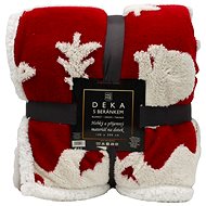Home Elements Blanket with lamb, jacquard polar bears pattern, red - Blanket