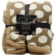 Home Elements Deka s beránkem, jacquard vzor, hnědá s kroužky - Deka