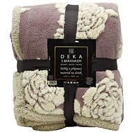 Home Elements Blanket with lamb, jacquard pattern Rose, grey-violet - Blanket