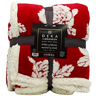Home Elements Blanket with lamb, jacquard pattern Rose, red - Blanket